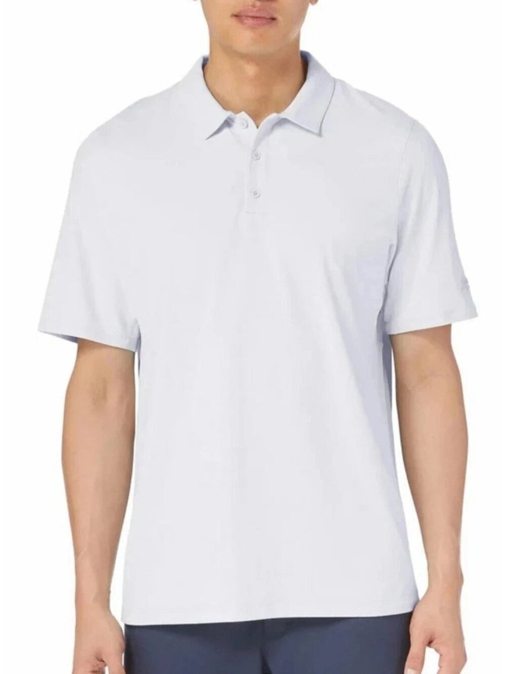 Kirkland Signature Men's XL Polo Active Shirt White Nylon Blend Short Sleeve
